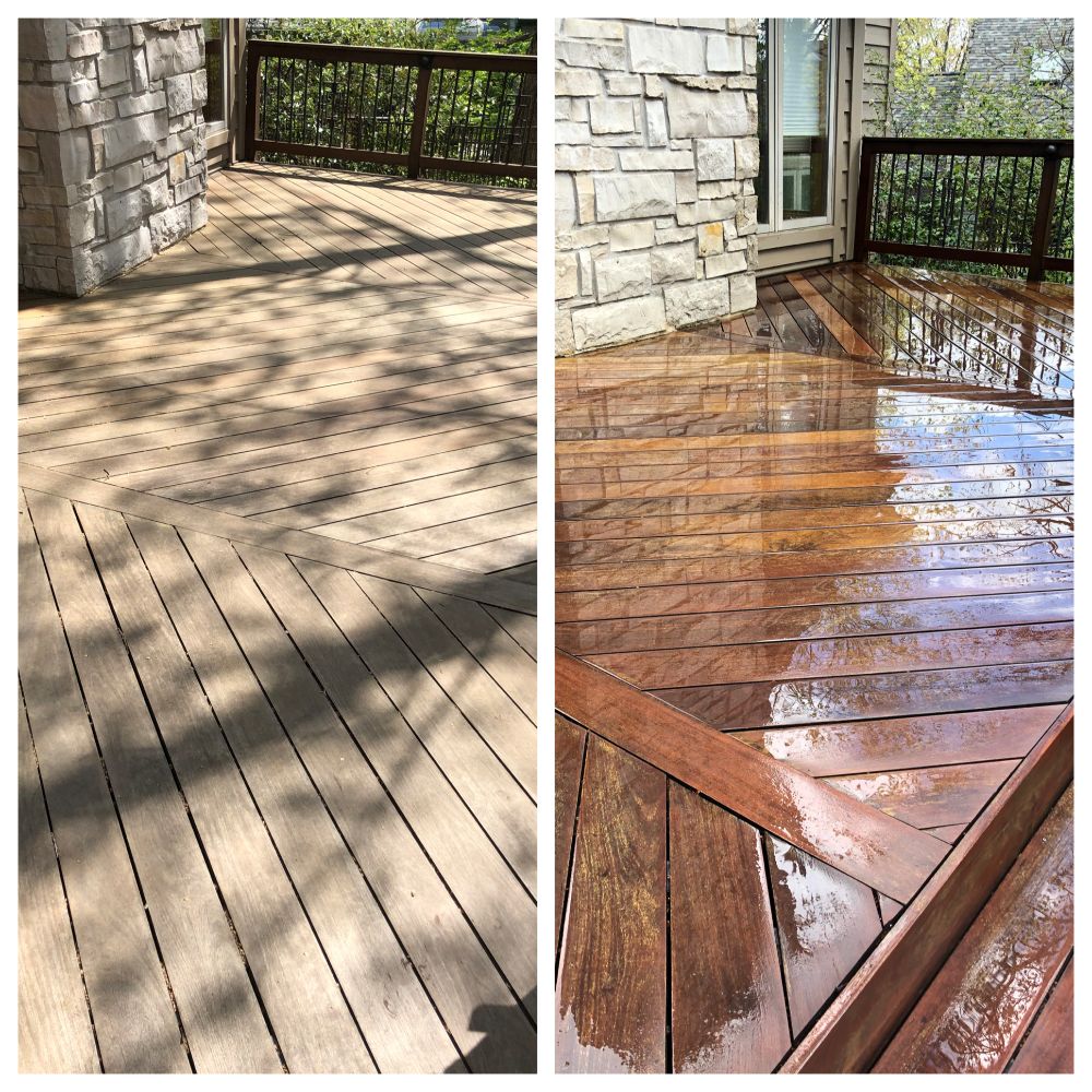 Brazilian hardwood deck cleaning in kirkwood mo