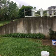 Power wash retaining wall fenton mo 1